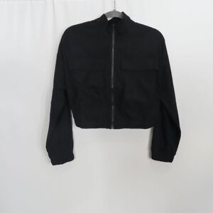 Area Stars Black Waffle Knit Crop Jacket Small